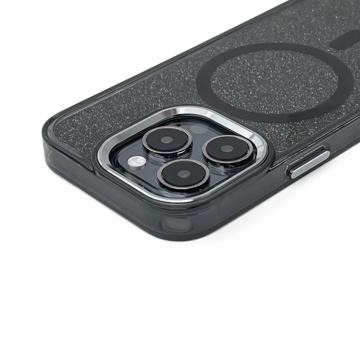 Etui brokatowe Glitter Case kompatybilne z MagSafe na iPhone 17 Pro - czarne