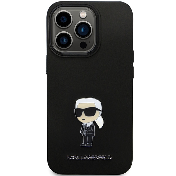 Etui Karl Lagerfeld KLHCP14LSMHKNPK iPhone 14 Pro 6.1" czarny/black Silicone Ikonik Metal Pin