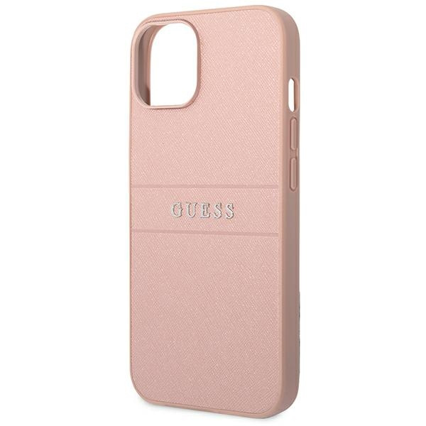 Etui GUESS Apple iPhone 14 Plus Saffiano Strap Różowy Case