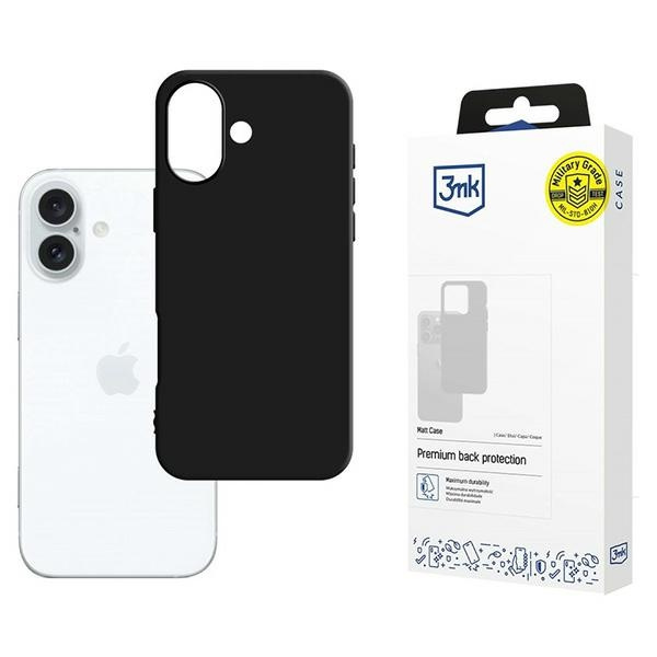 Etui 3MK Matt Case iPhone 16 Plus czarny/ black