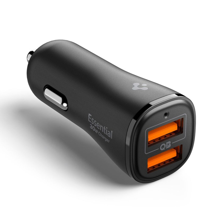ŁADOWARKA SAMOCHODOWA SPIGEN ESSENTIAL EV302 2-PORT CAR CHARGER 30W CZARNA