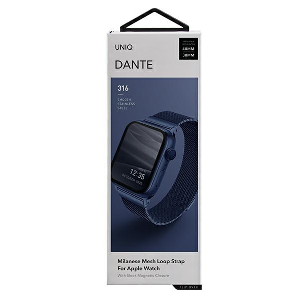 UNIQ pasek Dante Apple Watch Series 4/5/6/7/SE 40/41mm. Stainless Steel niebieski/marine blue