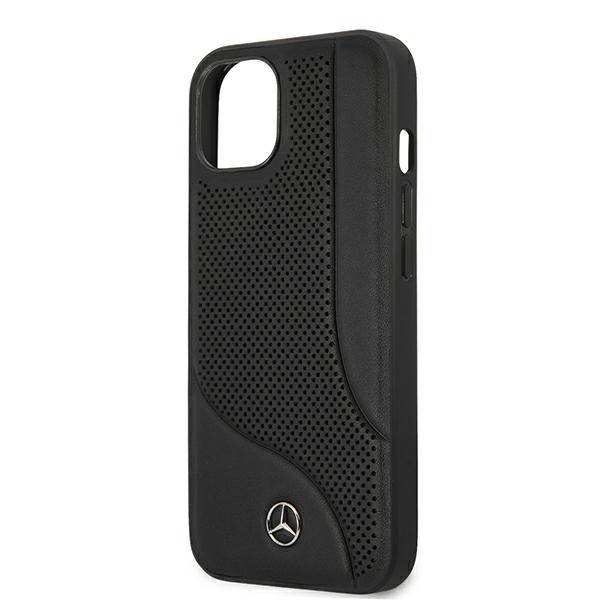Etui MERCEDES Apple iPhone 13 Mini Leather Perforated Area Czarny Hardcase