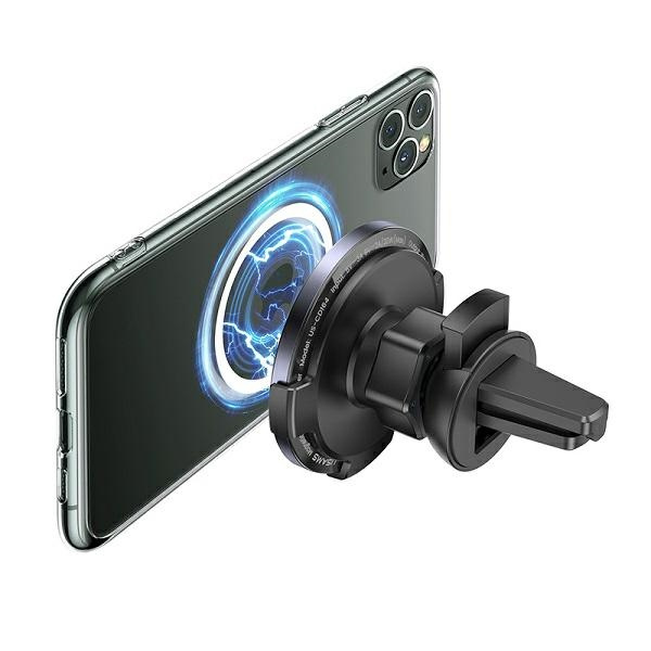 Uchwyt Indukcyjny USAMS Do Kratki Wentylacyjnej 15W 2w1 Magnetic Czarny