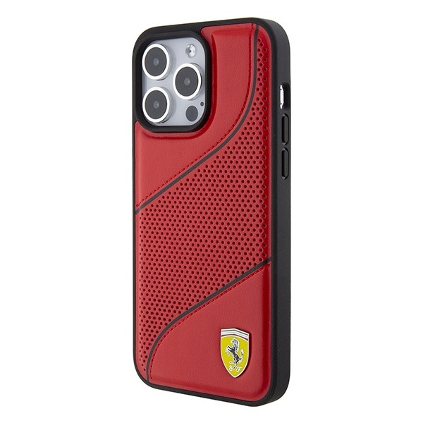 Etui Ferrari FEHCP15LPWAR iPhone 15 Pro 6.1" czerwony/red hardcase Perforated Waves Metal Logo Case