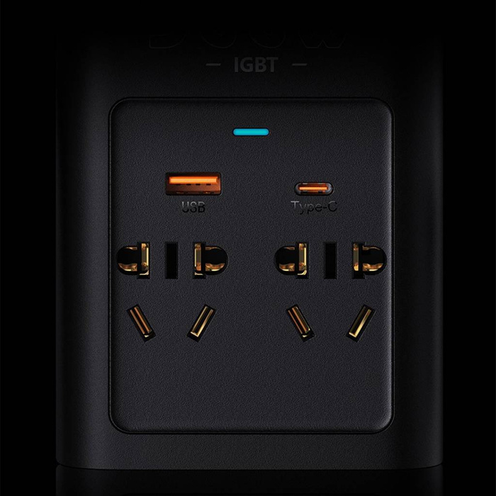 Baseus IGBT samochodowa przetwornica inwerter prądu 300W 220V (wtyczka CN/EU) czarny (CGNB010101)