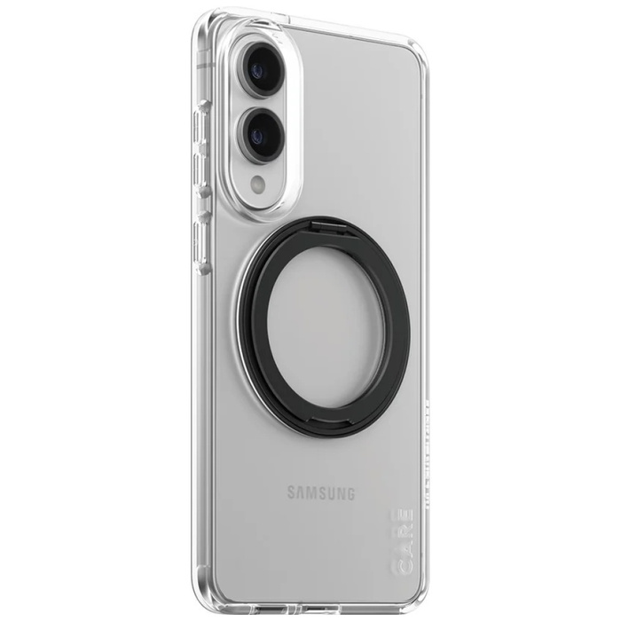 Etui CARE by PanzerGlass Feature Black   Kickstand & QI do Samsung Galaxy S25 Edge przezroczysty