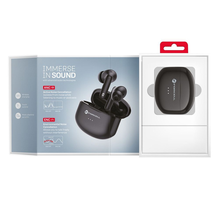 Słuchawki bezprzewodowe douszne Forcell F-Audio Clear Sound TWS czarne