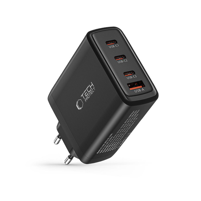 ŁADOWARKA TECH-PROTECT NC100W-GAN 4-PORT NETWORK CHARGER PD100W/QC3.0 BLACK
