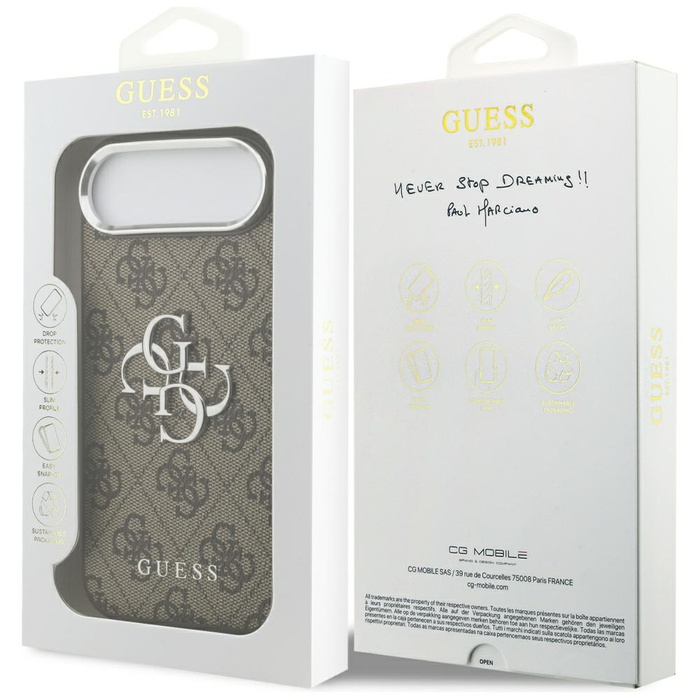 Etui Guess 4G Big 4G Classic Logo do     iPhone 17 Air brązowy srebrny