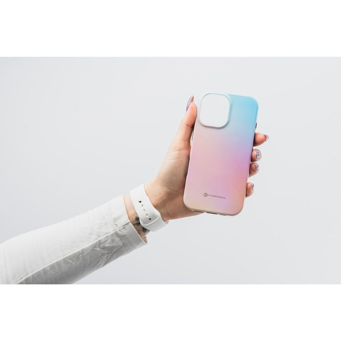 Etui na iPhone 16 PRO Forcell F-Protect Mirage zgodny z MagSafe Military Drop-Test pinky blue