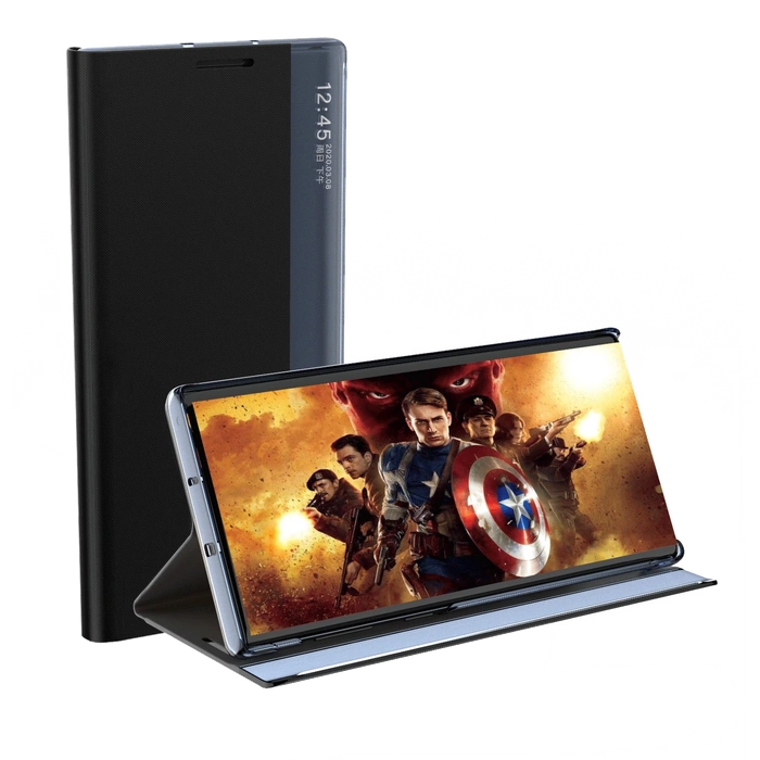 New Sleep Case pokrowiec etui z klapką z funkcją podstawki Samsung Galaxy S22 Ultra czarny