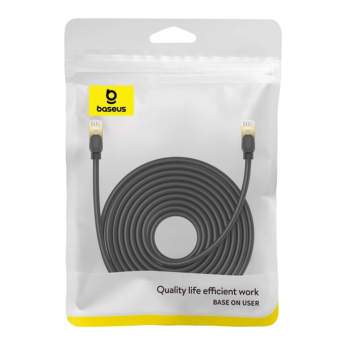 Kabel sieciowy kat. 8 Baseus Ethernet RJ45, 40Gbps, 10m (czarny)