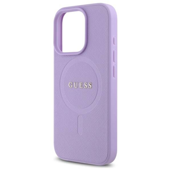 Etui Guess iPhone 16 Pro Max 6.9" fioletowy/purple harcase Saffiano MagSafe