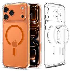 ETUI SPIGEN IPHONE 17 PRO ULTRA HYBRID MAG MAGSAFE CLEAR/ORANGE