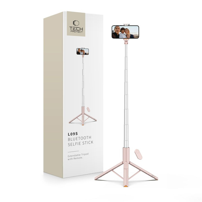 SELFIE STICK STATYW TECH-PROTECT BLUETOOTH RÓŻOWY L09S