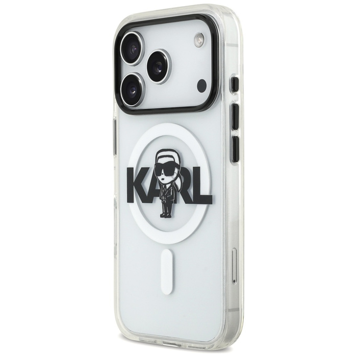 Etui Karl Lagerfeld IML Karl Sketch Logo MagSafe do iPhone 17 Pro przezroczysty