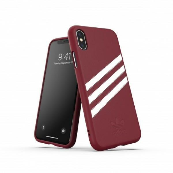 Etui Adidas OR Moulded PU Suede iPhone X/XS burgundowy/collegiate burgundy 33282