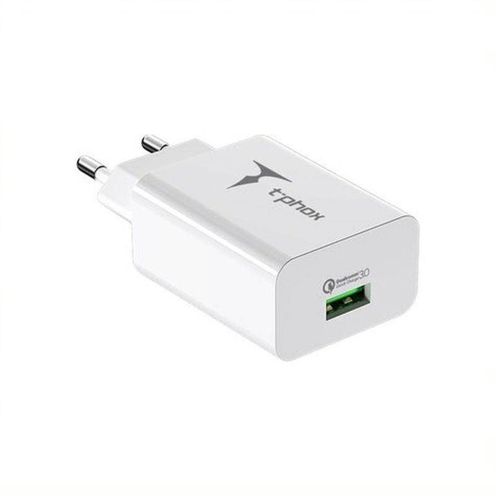ŁAD SIEC T-PHOX TEMPO 1xUSB 18W QC 3.0 BIAŁA/WHITE