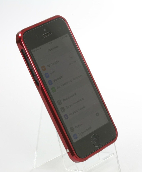 Etui LJY Sword 5 iPhone 5 5S SE Aluminium Bumper Ramka Czerwony