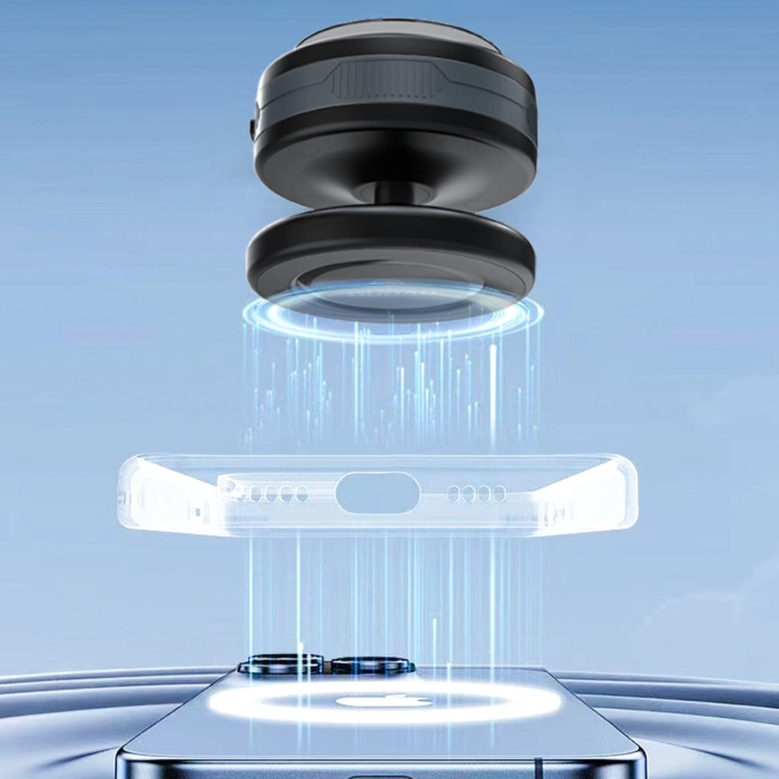 Uchwyt samochdowy Dudao F24MAX z ładowarką bezprzewodową 15W kompatybilny z MagSafe z automatyczną przyssawką - czarny