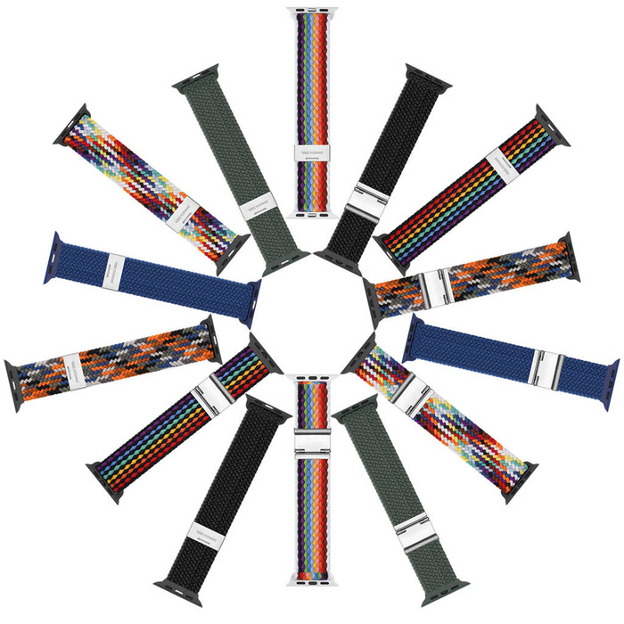 Pasek Dux Ducis Strap (Mixture II Version) pasek Apple Watch Ultra, SE, 8, 7, 6, 5, 4, 3, 2, 1 (49, 45, 44, 42  mm) pleciona opaska bransoleta czarny