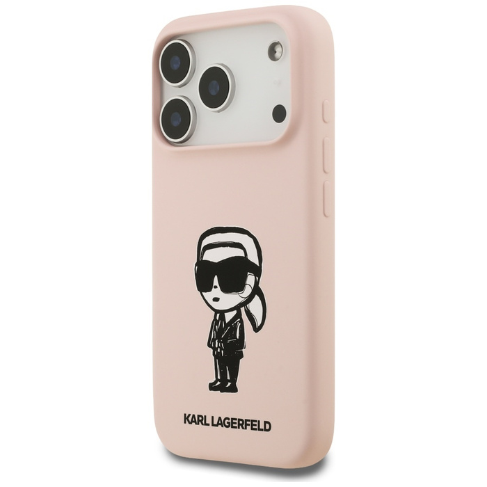 Etui Karl Lagerfeld Silicone Karl Sketch & Logo MagSafe do iPhone 17 Pro różowy
