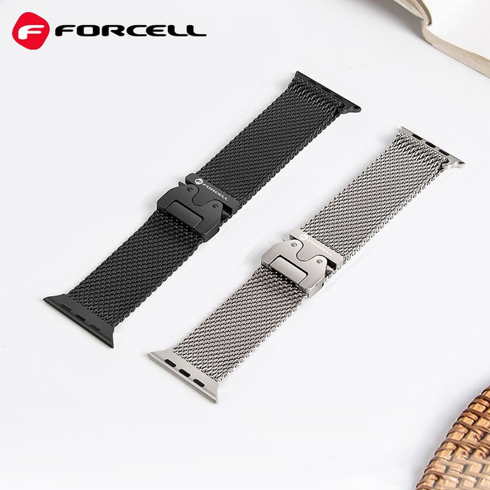 Pasek do Apple Watch Forcell F-Design FA11 zatrzask stal 38 / 40 / 41 mm czarny