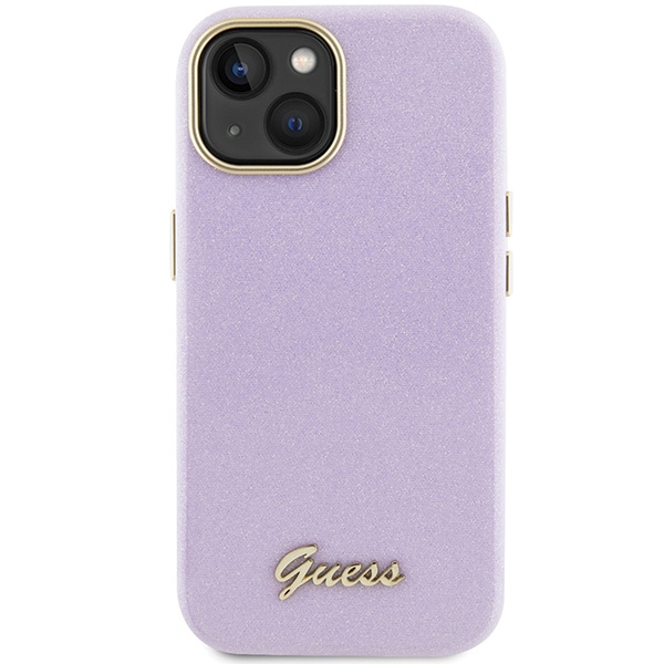 Etui Guess GUHCP15SPGMCSL iPhone 15 6.1" liliowy/lilac hardcase Glitter Glossy Script