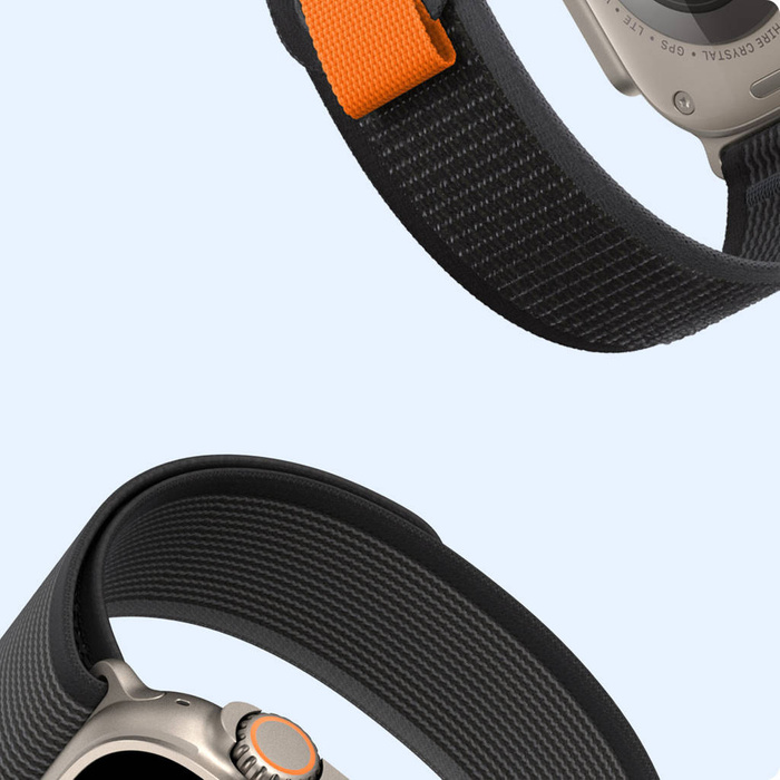 Sportowy pasek na rzepy do Apple Watch 8 / 7 / 6 / SE / 5 / 4 / 3 / 2 / 1 (38, 40, 41 mm) Dux Ducis Strap YJ Version - czarno-szary