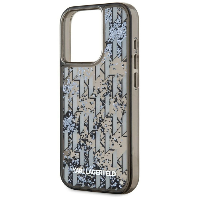 Etui Karl Lagerfeld Liquide Glitter      Monogram Gradient do iPhone 15 Pro czarny