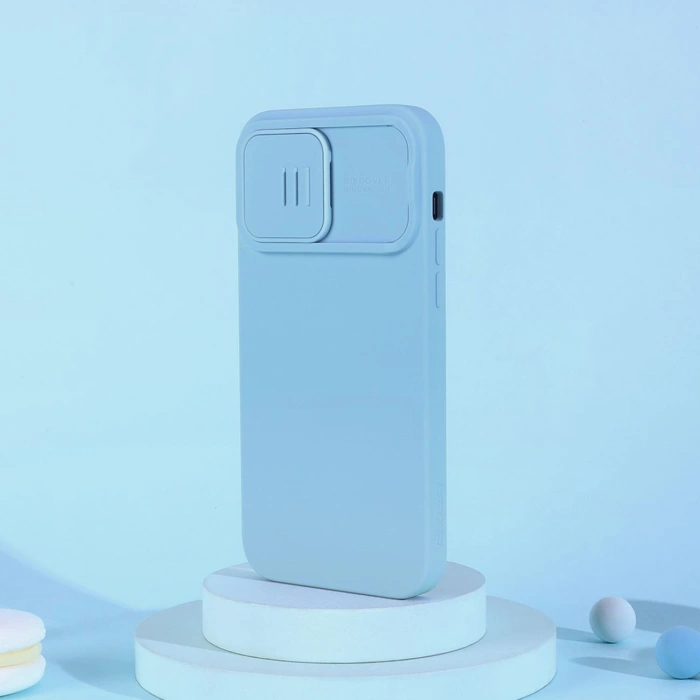 Etui Nillkin CamShield Silky Silicone Case etui iPhone 14 Pro Max pokrowiec z osłoną na aparat czarny