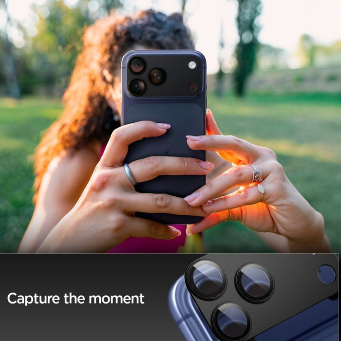 OSŁONA APARATU SPIGEN IPHONE 17 PRO MAX OPTIK PRO XL GLAS.TR ”EZ FIT” CAMERA PROTECTOR BLACK