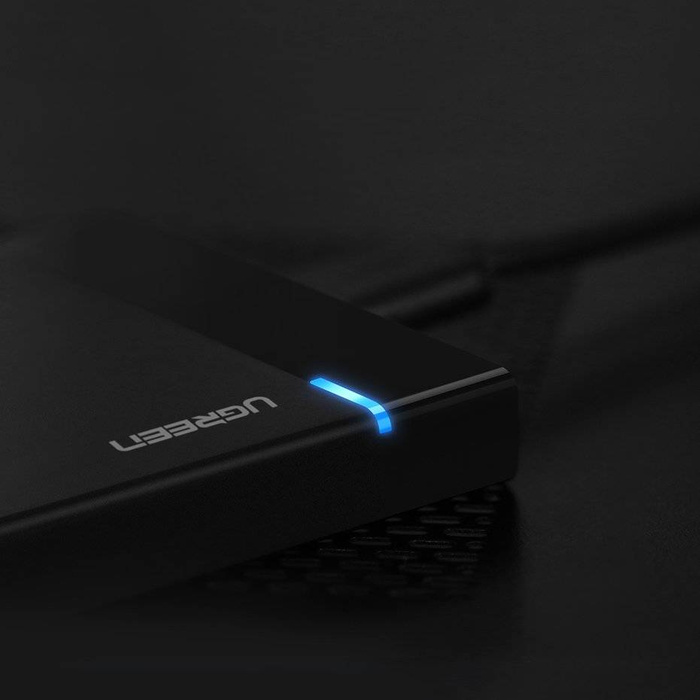 Ugreen kieszeń na dysk HDD SSD obudowa dysku SATA 2,5'' USB 3.2 Gen 1 (5 Gbps) USB Typ C + kabel 0,5 m czarny (US221 50743)