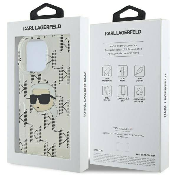 Etui Karl Lagerfeld iPhone 16 Pro 6.3" przezroczysty/transparent hardcase IML Karl Head Electroplated