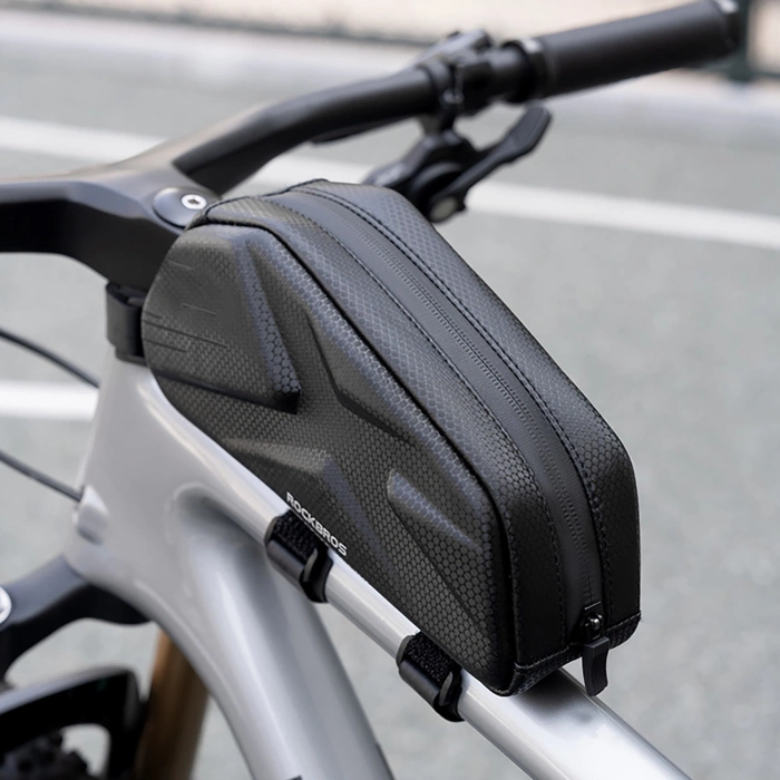 Torba rowerowa Rockbros usztywniana, na ramę, na rurę górną 1,4l – czarna