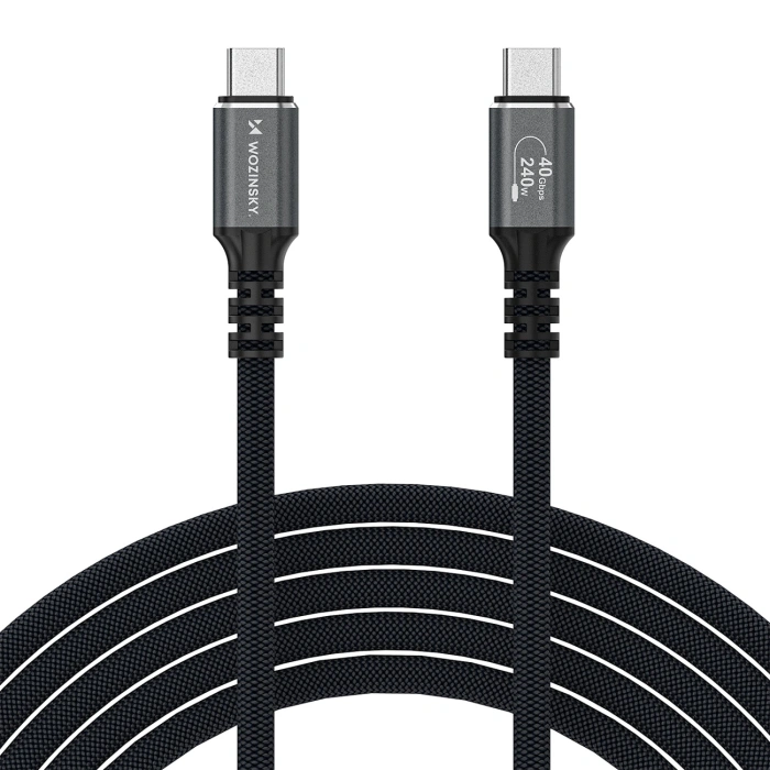 Kabel Wozinsky WPS-UY41S USB-C Thunderbolt 4 240W 1m 4K - czarny