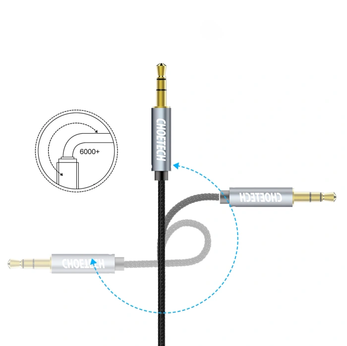 Kabel Choetech AUX002 mini jack 3.5mm (męski) / mini jack 3.5mm (męski) 1.2m - czarny