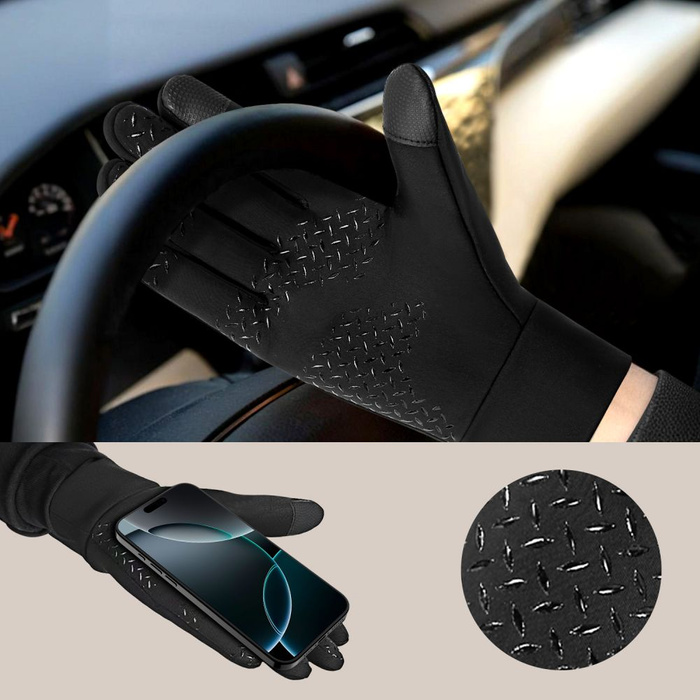 TECH-PROTECT WG01 WINTER TOUCHSCREEN GLOVES L BLACK