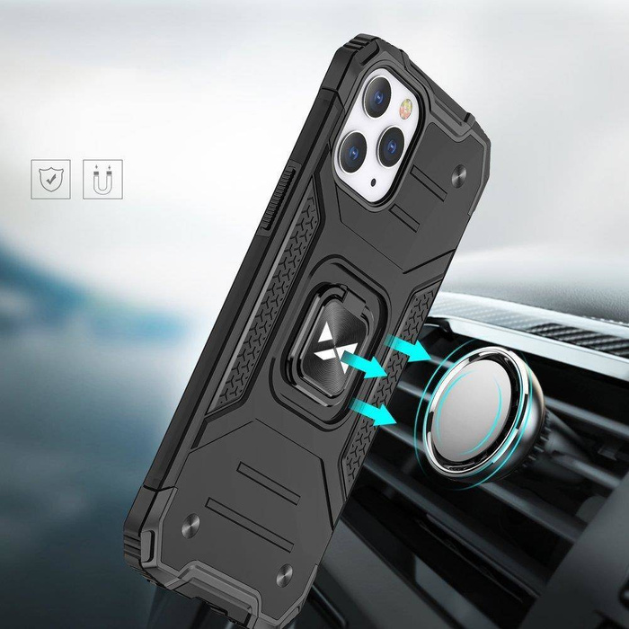 Wozinsky Ring Armor pancerne hybrydowe etui pokrowiec + magnetyczny uchwyt iPhone 13 Pro Max różowy