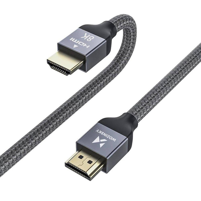 Wozinsky kabel HDMI 2.1  8K 60 Hz 48 Gbps / 4K 120 Hz / 2K 144 Hz 1m srebrny (WHDMI-10)