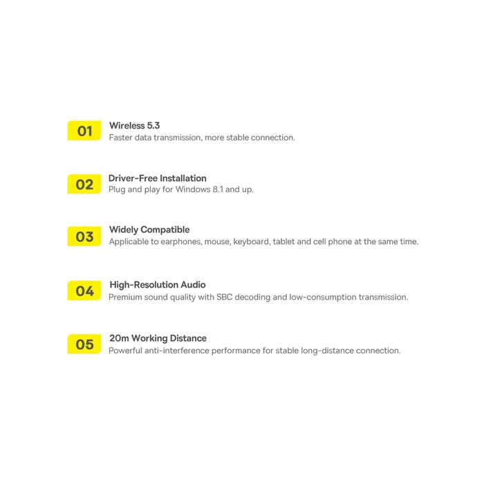 [PO ZWROCIE] [PO ZWROCIE] Adapter Bluetooth USB Baseus BA07 - czarny