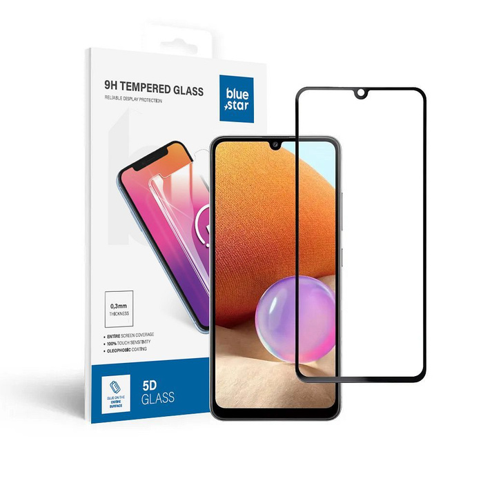 Szkło hartowane do Samsung Galaxy A32 LTE (full glue / case friendly) Blue Star 5D czarne