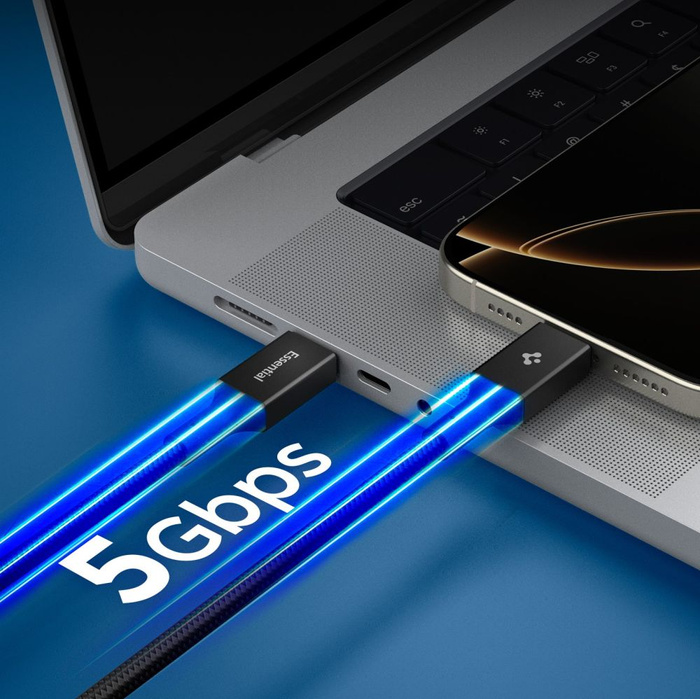 KABEL USB-C SPIGEN EB10010CC ESSENTIAL 100W 100CM CZARNY