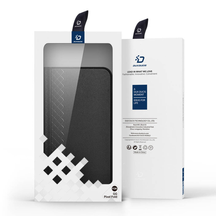 Etui Skórzane etui z klapką i portfelem do Google Pixel Fold Dux Ducis Bril - czarne