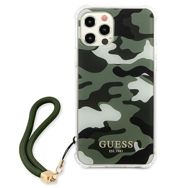Etui GUESS Apple iPhone 12 12 Pro Camo Collection Zielony Hardcase