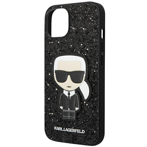 Etui KARL LAGERFELD Apple iPhone 14 Plus Glitter Flakes Ikonik Czarny Hardcase