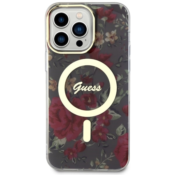 Etui Guess GUHMP14XHCFWSA iPhone 14 Pro Max 6.7" zielony/khaki hardcase Flower MagSafe Case