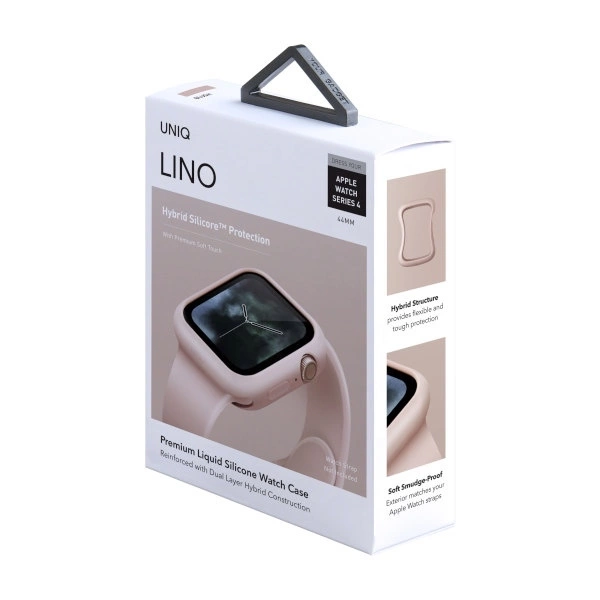 UNIQ etui Lino Apple Watch Series 4/5/6/SE 44mm. różowy/blush pink