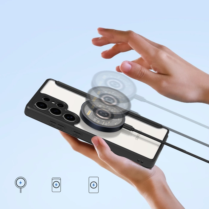 Etui Dux Ducis Skin X Pro na Samsung Galaxy S25 Ultra z MagSafe i portfelem - czarne